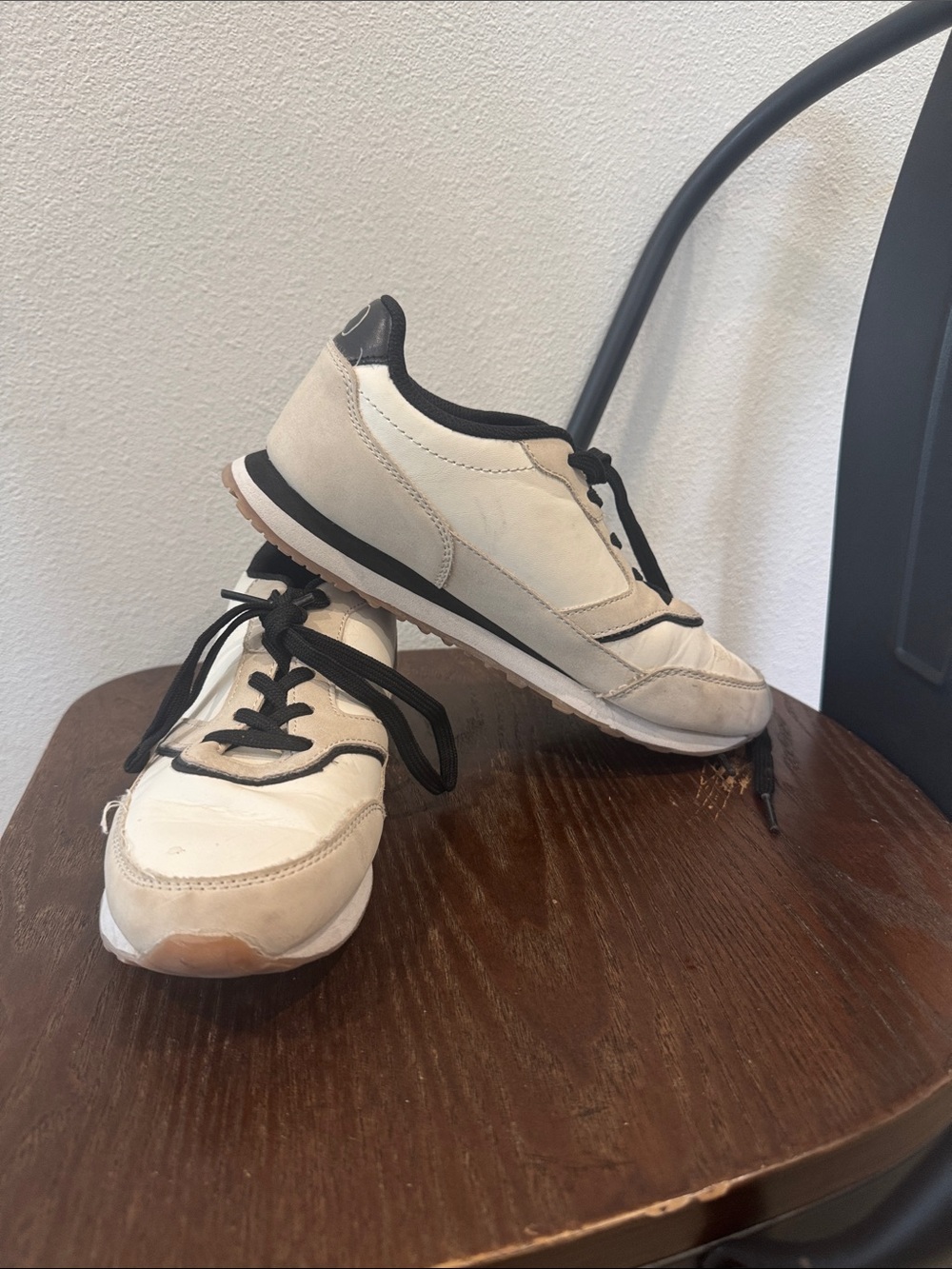 Natural Reflections Cream and Black Women's Sneakers